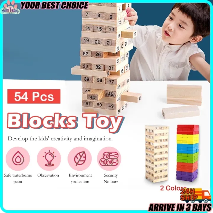 Kids Building Blocks Jenga Game Numbers Jenga Stack Toy Children's