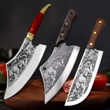 Handmade Chinese Cleaver Tiger Style Chef Knife Slicing Chopping Kitchen  Tool