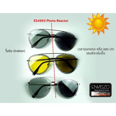 ENVISZO เลนส์AUTO สี แว่นกันแดดUV100% Polarized ทรงAviator Explorer กล่องและผ้าเช็ดแว่น - ES4993 Sาคาต่อชิ้น