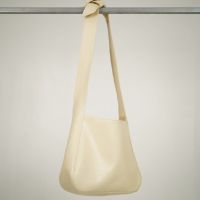 SUNNYEXPRESS101 - SELF TIE LEATHER TOTE in Cream กระเป๋าหนัง