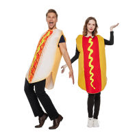 ? Popular Clothing Theme Store~ Halloween Costume Cos Hot Dog One-Piece Couple Clothing Company Annual Party Bar Nightclub Ds Costume