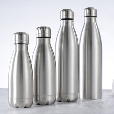 1000ml Sports Stainless Steel Water Bottle Single Wall Cold Water Cola Bottle Portable Drinking Flask for Kids School Gifts
