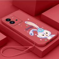 เคส Vivo Y35ซิลิโคนเหลวป้องกันเคสกันกระแทกมือถือเรียบเคสนิ่มใส่โทรศัพท์เคสโทรศัพท์รูปกระต่ายน่ารักพร้อมสายคล้องเคสโทรศัพท์