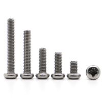 Phillips Pan Round Head Screws M1 M1.2 M1.4 M1.6 M2 M2.5 M3 M4 M5 M6 M8 Stainless Steel Cross Recessed Machine Screw Bolts Screw Nut Drivers