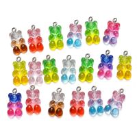 【YF】 10 pçs/lote doce urso pingente encantos coloridos ursos de resina para colar pulseira brincos jóias fazendo descobertas acessórios