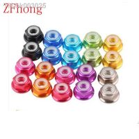 ❍♀ 2-10pcs M2 M2.5 M3 M4 M5 M6 M8 Red/black/ blue/ light blue/ orange/ golden/purple/pink Anodized Aluminum Flange Nylon Lock Nut