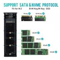 Dual Protocol เคส SSD M2 NVMe Ensd M.2 SATANVMe ถึงอะแดปเตอร์ USB 10อะแดปเตอร์ Gbps USB 3.1 Gen2 USB C External Case MB &amp; M Key
