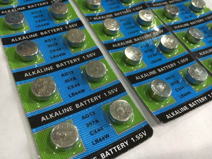 ถ่านกระดุม-ถ่านนาฬิกา-lr44-alkaline-battery-1-55v-แพ็คละ-10-ก้อน