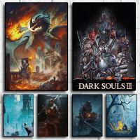 Dark Souls ภาพเกมคลาสสิก-80S Retro Art Home Wall Decor-ภาพวาดผ้าใบพิมพ์โปสเตอร์-เหมาะสำหรับห้องนั่งเล่นและแฟนเกม