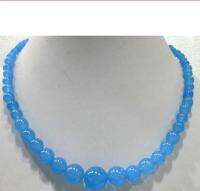 Charming 6-14Mm Blue Natural Jade Necklace