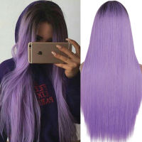 AZQUEEN Synthetic Wigs For Black Women Long Straight Wigs WhiteBlondePurple Wig Middle Part Cosplay Wigs for Party