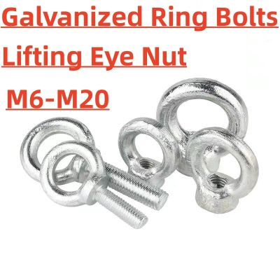 Lifting Eye Nut Ring Nut Thread Eye Nut  Marine Lifting Eyenut Ring Nuts Loop Hole For Cable Rope Lifting  Carbon Steel GB Nails Screws Fasteners