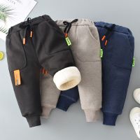 Winter Kid Thick Fleece Trousers Autumn 0-6Y Children Straight Warm Sports Pant Baby Girl Elastic Waist Jogger Sweatpant for Boy