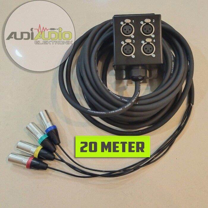 Snake Kabel 4ch + Stage Box STX Dan Jack Male GEISLER Panjang 20 Meter