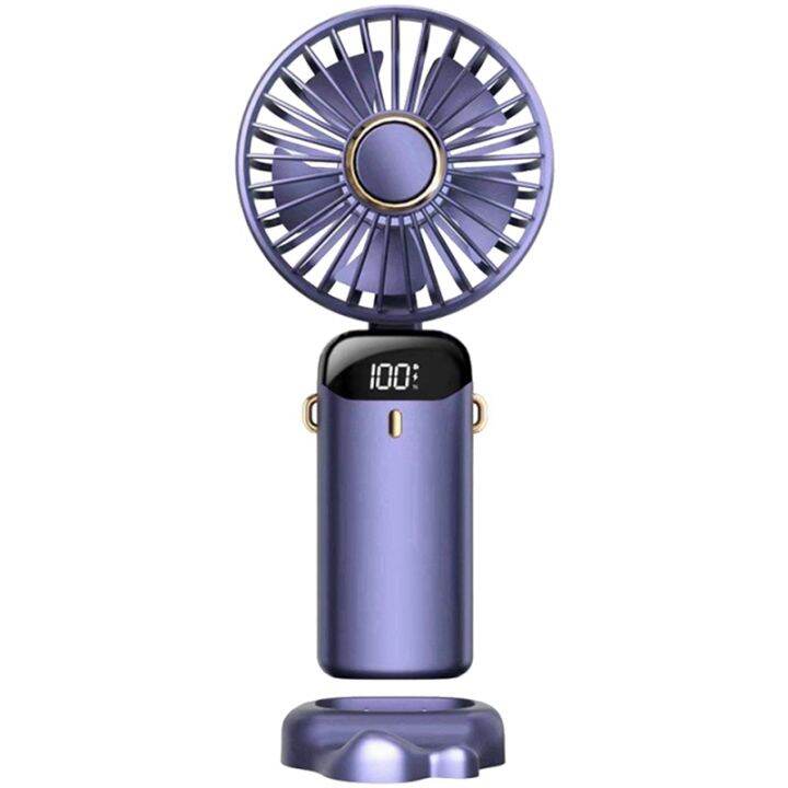 handheld-fan-portable-fan-5000mah-rechargeable-5-speeds-with-led-display-90-adjustable