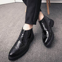 Brogue Lace Up รองเท้าผู้ชายรองเท้าหนังหนารองเท้าผู้ชายรองเท้าอินเทรนด์รองเท้าขนาด38-43