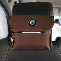 ⊕✖ Leather Car Sun Visor Car Rear Seat Tissue Box Storage For Skoda VRS Octavia SUPERB FABIA KAMIQ KAROQ KODIAQ RAPID Car