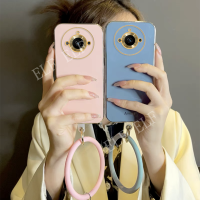 เคสโทรศัพท์ TPU แฟชั่นสำหรับ Realme 11 / Realme 11 Pro / Realme 11 Pro + / Realme 10T 5G Realme11ซิลิโคนชุบหรูหราปลอกอ่อนพร้อมฝาครอบกำไลข้อมือกลม Realme 11 Pro Plus