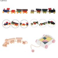 Mini Colorful Wooden Train Simulation Model Toys 1/12 Dollhouse Miniature Accessories For Doll House Decoration