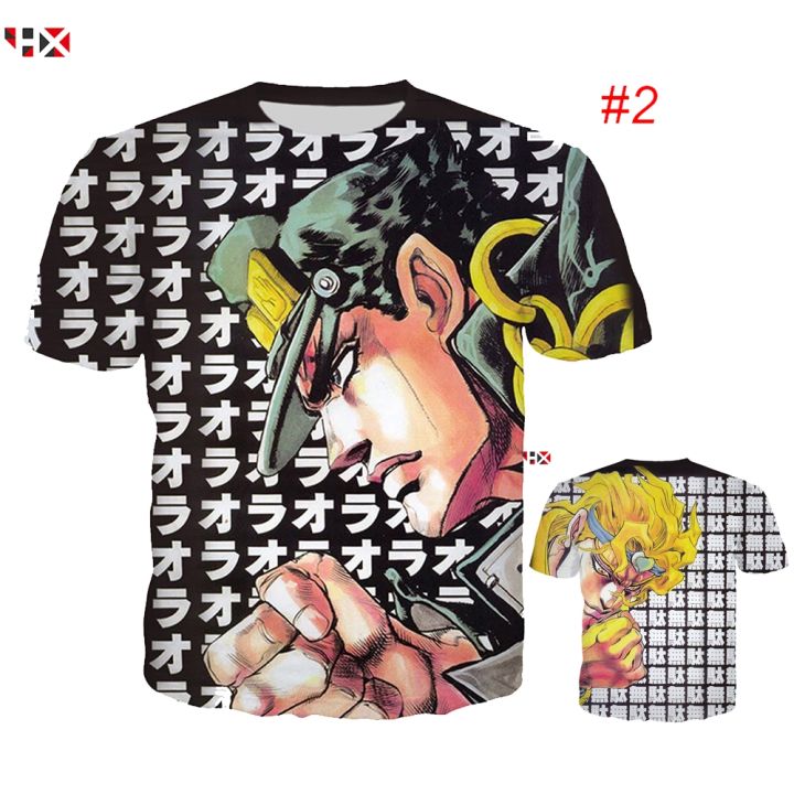 hx-เสื้อยืด-ลายกราฟฟิค-อนิเมะ-jojos-bizarre-adventure-3d-แนวสตรีท-ฮิปฮอป-สำหรับ-unisex