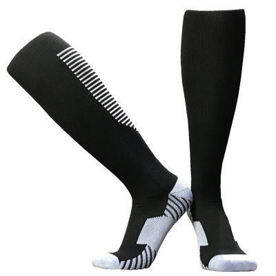 ผู้ชายถุงเท้ากีฬากลางแจ้งบาสเกตบอลฟุตบอลยาวถุงเท้ากีฬาสำหรับวิ่งกีฬา Men Football Socks Anti-Slip Soccer Stockings Knee