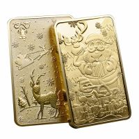 【YD】 Claus Plated Gold Bar Christmas Souvenirs Collectible Coins New Year Decorations 2022