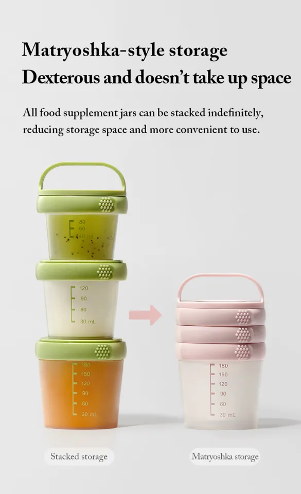 3pcs 2.7/4.1/6.1oz Baby Food Storage Jars with Lids Reusable Leak