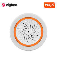 Coolcam Tuya Zigbee Smart Siren Alarm สำหรับ Home Security พร้อมการแจ้งเตือน Strobe รองรับสาย USB Power UP ทำงานร่วมกับ TUYA Smart Hub