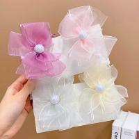 Kid Cute Mesh Bow Grip Clip Children Super Fairy  Pill Head Fixed Gods Girls Princess Hair Card Summer  Accessories Headdress Hair Accessories