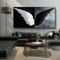 สีดำและสีขาว Angel Wings ภาพวาดผ้าใบบน Wall Art ภาพ Modern Canvas Art Wall โปสเตอร์และภาพพิมพ์สำหรับตกแต่งบ้าน New