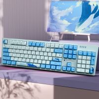 คีย์บอร์ด PBT 60และ100เปอร์เซ็นต์โปรไฟล์ OEM สำหรับเชอร์รี่แป้นพิมพ์กลไก MX อนิเมะคู่น่ารักสีขาวน้ำเงิน Backlit 2023ตัวครอบปุ่มคีย์บอร์ดลดราคา