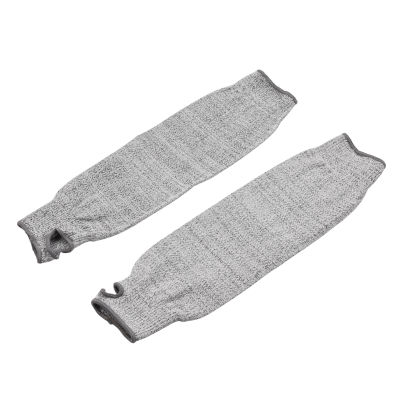 1 pair Cut Resistant Sleeves 45cm Grade Level 5 with Thumb Hole Safety Arm Guard for Garden, Kitchen Cut Resistant Arm Protection Gray