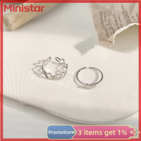 Ministar แหวนแฟชั่นลายหัวใจกลวงออก,แหวนทรงเรขาคณิตบุคลิกภาพแหวนเปิดเฉพาะจุดแหวนใส่นิ้วเครื่องประดับแฟชั่นของขวัญ