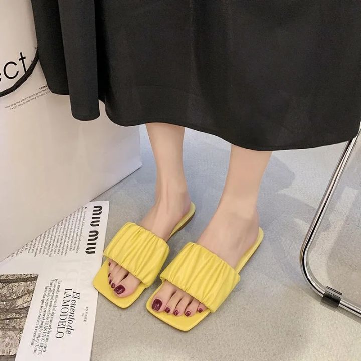 รองเท้าแตะสเวตเตอร์ของผู้หญิง-กลางแจ้งสไตล์เกาหลีน่ารักเดินชายหาด