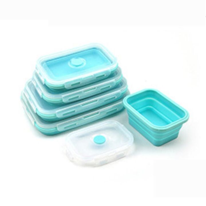 silicone-collapsible-food-storage-colorful-microwavable-camping-rectangle-outdoor