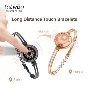 Amazon.com: Long Distance Touch Bracelets Set of 2 - Lovers Are Closer Than  Ever, Send SOS SMS, Moon Flower Smart Vibrate Touch Bracelet For Couples  Lovers Family Kids Friends, Relationship Couples Gifts :