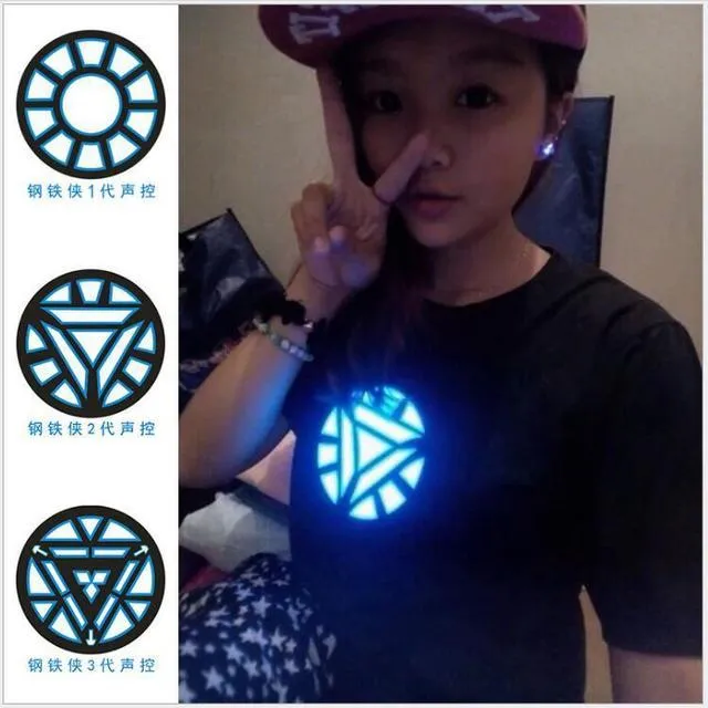 wide Interaction Show Men/Women Iron Man LED Light Acoustic Control O-neck Short-sleeved T-Shirt  | Lazada PH