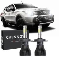 สำหรับ Mitsubishi Triton (Mk1) 4th Gen (2007 -2015) หลอดไฟคู่ด้านข้าง4 H4ไฟหน้ารถมอเตอร์ไซค์แบบ LED Bright 6000K สีขาวอุปกรณ์เสริม