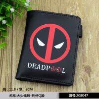 Deadpool กระเป๋าสตางค์แนวตั้ง Dompet Pelajar กระเป๋าสตางค์แบบมีซิป0000การ์ตูนอนิเมะ Dompet Koin นักเรียนชายและหญิง