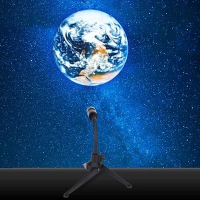 Projector Night Light Moon Earth Night Light LED Planet Projector Lamp Home Bedroom Atmosphere Background Wall Decoration Light