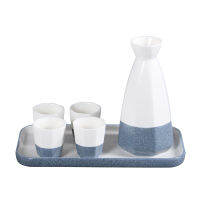 Art Japan Snow Glaze เซรามิค Sake Wi-Ne ชุด285Ml เหยือกแปดเหลี่ยม35Ml ถ้วยพร้อมถาด Dispenser Bistro Bar Drinkware ขวด