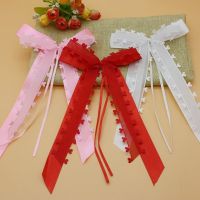 White Lace Silk Ribbon Party Celebration Decorations Wedding Car Butterfly Tie Decoration Lace Ribbon Peach Ribbon