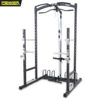 Power Rack รุ่น Apollo พาวเวอร์แร็ค Half Squat Rack แร็คบาร์เบล ยกน้ำหนัก Lat Machine พร้อม Pull Up Station และ Dip Station เล่นท่า Bench Press และ Squat ระบบเซฟตี้ 2 ชั้น