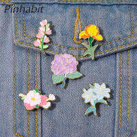 Pinhabit การ์ตูนพืชดอกไม้ปก Pins ของขวัญสำหรับเพื่อนอุปกรณ์เสื้อผ้า