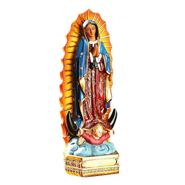 Guadalupe Statues Our Lady Of Blessed Virgin Mother Mary with Angels 7.