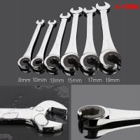 1PC Tubing Ratchet Wrench 8-19MM Tubing Ratchet Combination Wrenches Double End kate Oil Spanners Gears Ring Wrench Hand Tools