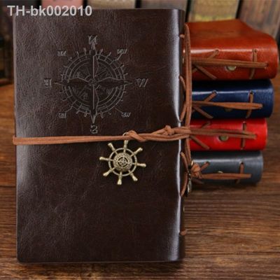 ✤❧ Writing Journal Spiral Notebook Diary Notepad Vintage Nautical Pirate Anchors PU Leather Retro Pendants Note Book Sketchbook