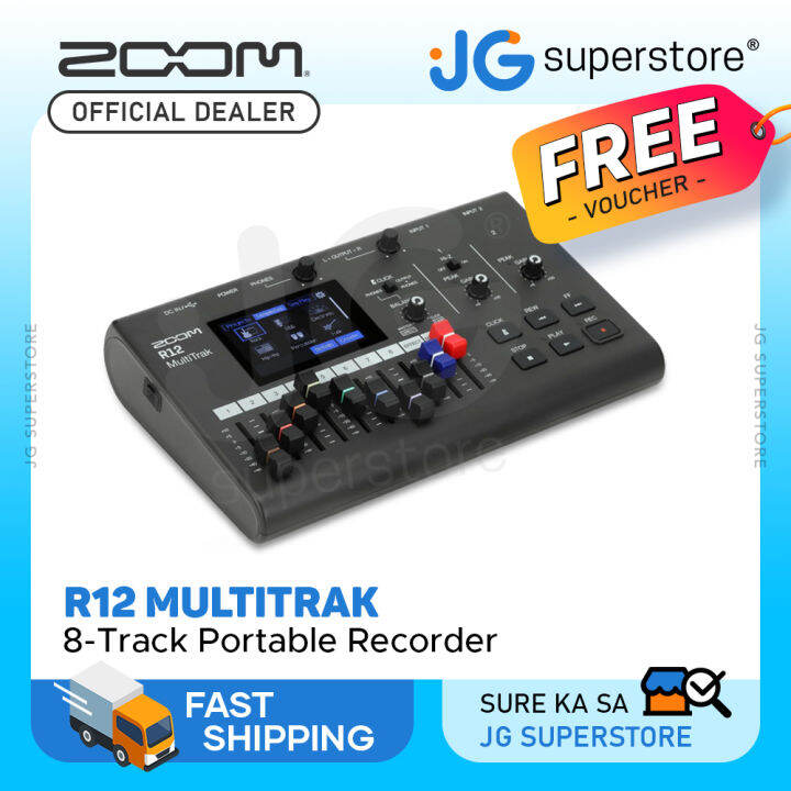 ZOOM R12 MultiTrak Portable Recorder, Control Surface and Synthesizer with 8 Track Recording, 4