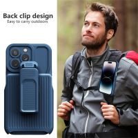 Shockproof Silicone Moblie Phone Case For iPhone 14 13 12 11 Pro Max 14Plus Shell Outdoor Sports Back Clip Holder Military Cover