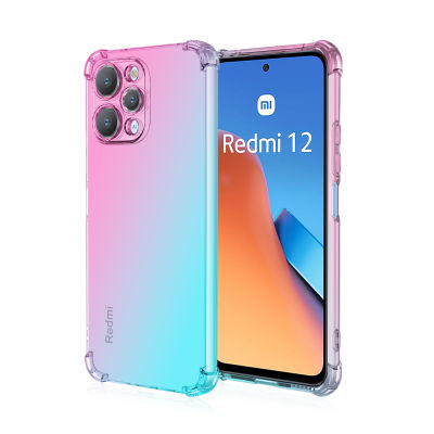 เคสสี่มุมป้องกันการตกสำหรับ Redmi 12เคสโทรศัพท์มือถือ Redmi 12สีใช้ได้กับ Redmi นิ่ม TPU